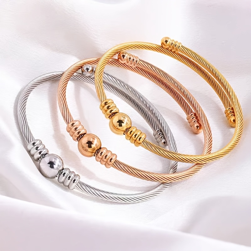 Boho Style 18K Gold Plated Open Cuff Bracelet